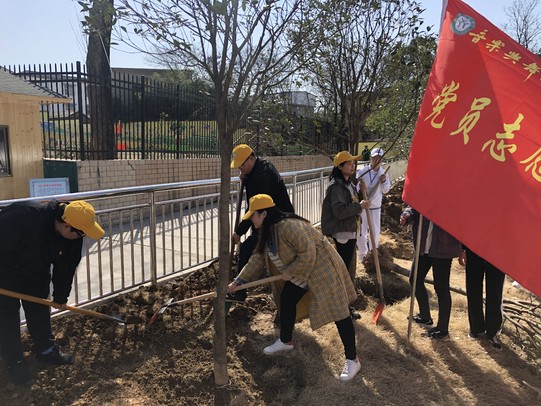 永利官网党员志愿服务队开展义务植树活动
